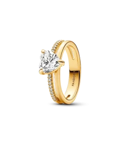 Double Band Heart Ring