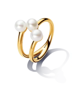 Treated Freshwater Cultured Pearl Open Ring