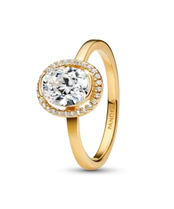 Oval Sparkling Halo Ring