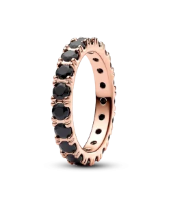 Black Sparkling Row Eternity Ring