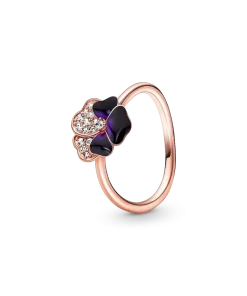 FINAL SALE - Deep Purple Pansy Flower Ring