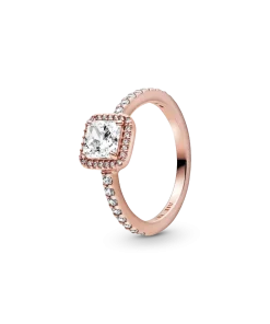 Square Sparkle Halo Ring