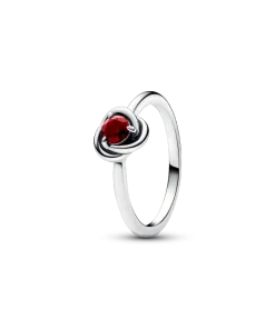 January Red Eternity Circle Ring