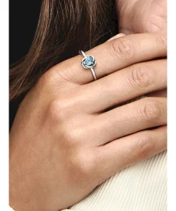 Alternative view of March Sea Aqua Blue Eternity Circle Ring