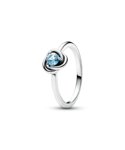 March Sea Aqua Blue Eternity Circle Ring