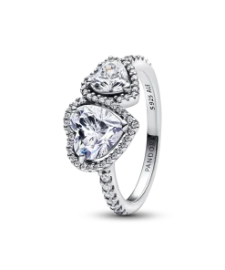 Sparkling Halo Hearts Ring