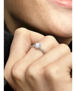 Alternative view of Clear Sparkling Crown Solitaire Ring