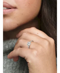 Alternative view of Square Sparkle Halo Ring