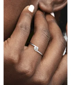 Alternative view of Clear Tilted Heart Solitaire Ring