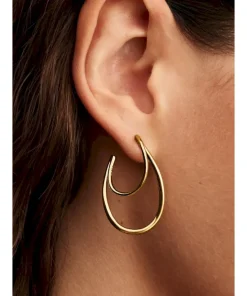 Alternative view of Organically Shaped Double Hoop Earrings