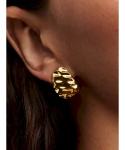 Alternative view of Rippled Wide Hoop Earrings