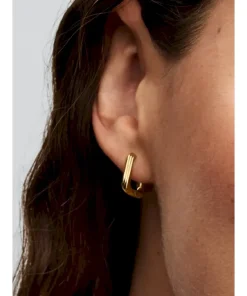 Alternative view of Twisted Triangle Small Hoop Earrings