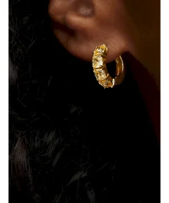 Alternative view of Yellow Hoop Earrings