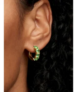 Alternative view of Green Hoop Earrings