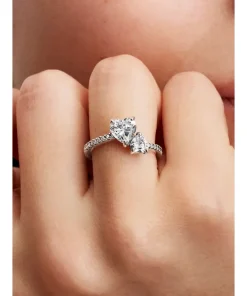 Alternative view of Double Heart Sparkling Ring
