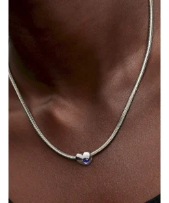 Alternative view of Engravable Blue Stone Heart Charm