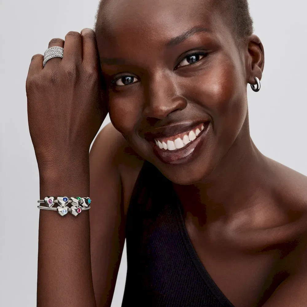 Engravable Green Stone Heart Charm - Image 3