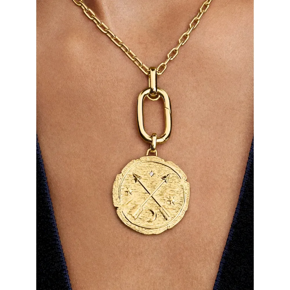 Crossing Arrows Oversized Medallion Charm - Image 2