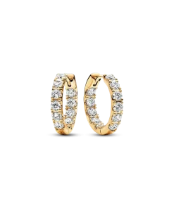 Sparkling Row Eternity Hoop Earrings