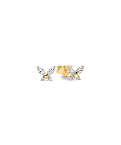 Alternative view of Gold-plated Sparkling Clear Butterfly Necklace and Earring Set