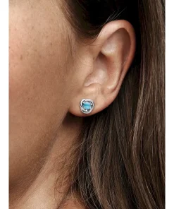 Alternative view of December Turquoise Blue Eternity Circle Stud Earrings