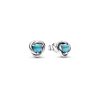 December Turquoise Blue Eternity Circle Stud Earrings