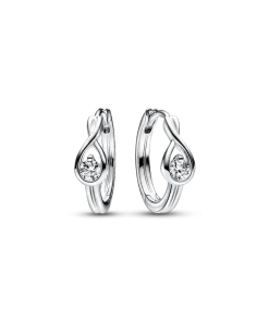 Pandora Infinite Sterling Silver Lab-grown Diamond Hoop Earrings