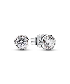 Pandora Era Bezel Sterling Silver Lab-grown Diamond Earrings