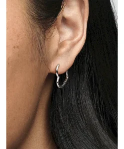 Alternative view of Asymmetrical Heart Hoop Earrings