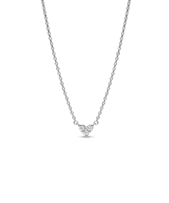 Triple Stone Heart Necklace and Earrings Set