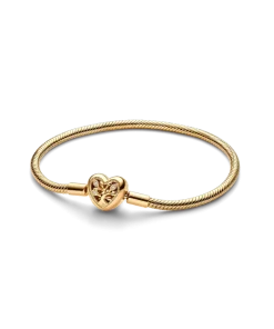 Family Tree Heart Clasp Snake Chain Bracelet