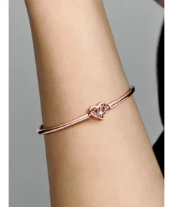 Alternative view of FINAL SALE - Pandora Moments Heart & Butterfly Bangle