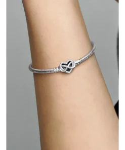 Alternative view of Pandora Moments Sparkling Infinity Heart Clasp Snake Chain Bracelet