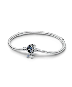Pandora Moments Sparkling Moon Clasp Snake Chain Bracelet