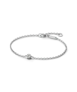 Pandora Era Bezel Sterling Silver Lab-grown Diamond Chain Bracelet