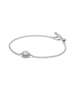Sparkling Pear Halo Chain Bracelet
