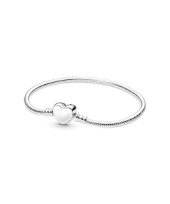 Pandora Moments Engravable Heart Clasp Snake Chain Bracelet