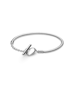 Pandora Moments Heart T-Bar Snake Chain Bracelet