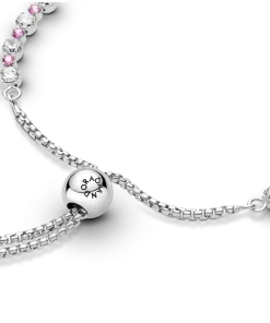 Alternative view of Pink & Clear Sparkle Slider Bracelet