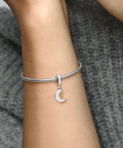 Alternative view of Two-tone Key & Moon Dangle Charm