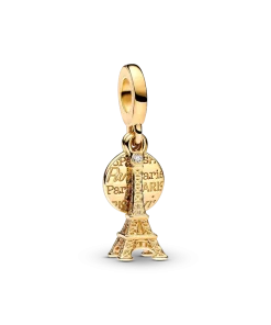 Paris Eiffel Tower Lab-Grown Diamond Engravable Double Dangle Charm