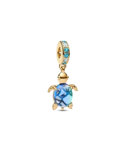 Sea Turtle Murano Glass Dangle Charm