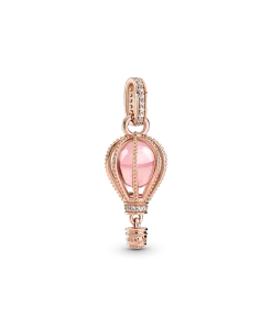 Sparkling Pink Hot Air Balloon Dangle Charm