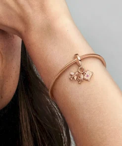 Alternative view of Airplane, Globe & Suitcase Triple Dangle Charm