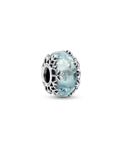 Winter Blue Snowflake Murano Charm