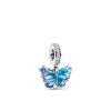 Blue Murano Glass Butterfly Dangle Charm