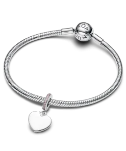 Alternative view of Heart Pink Stone Dangle Charm