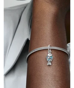 Alternative view of Blue Scaled Fish Dangle Charm