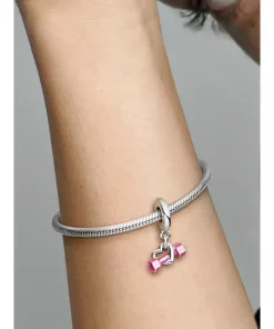 Alternative view of Dumbbell & Heart Dangle Charm