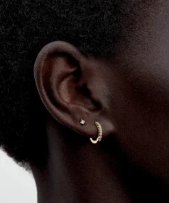 Alternative view of Pandora Era Lab-grown Diamond Hoop Earrings 14K Gold